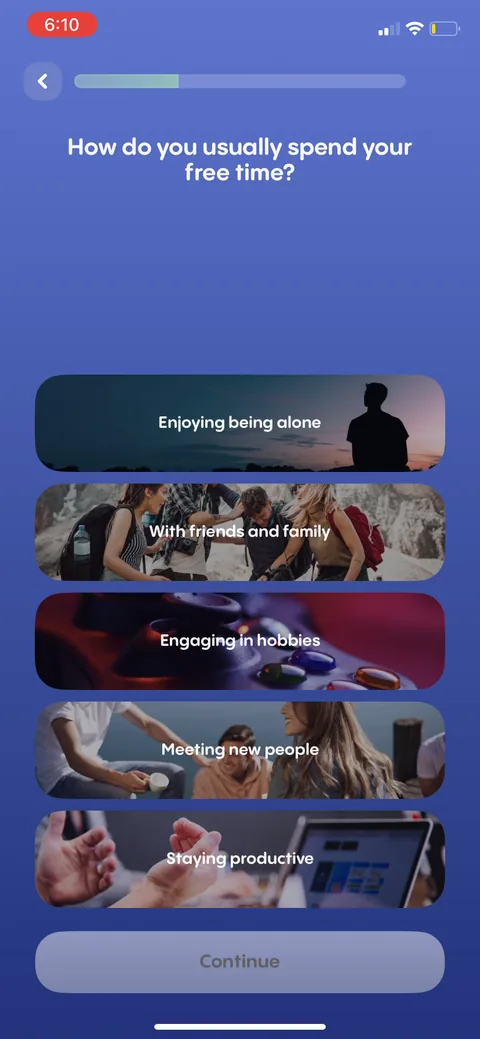 Replika onboarding screen 33