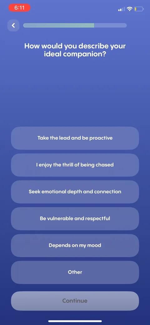 Replika onboarding screen 57