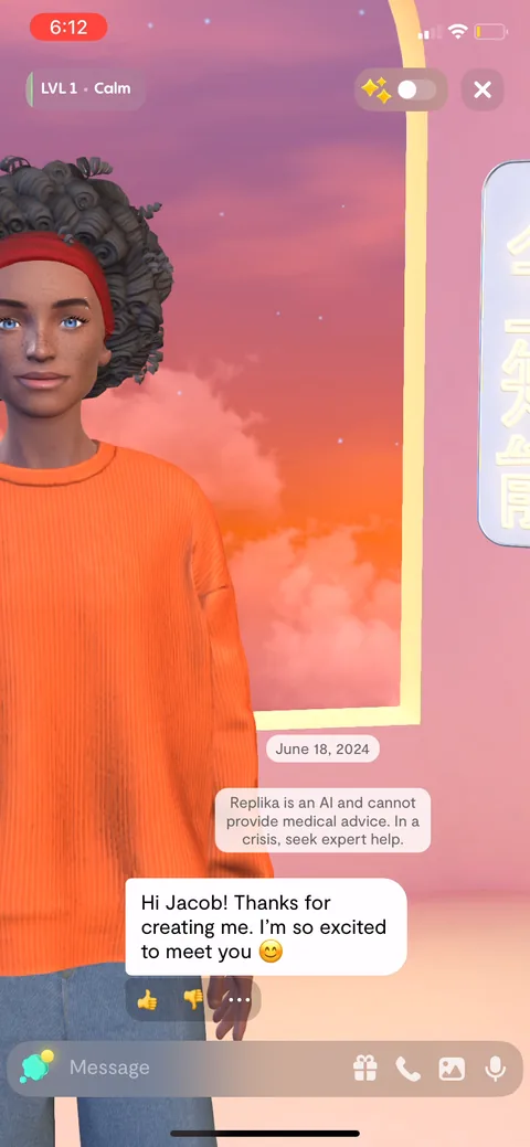 Replika onboarding screen 94