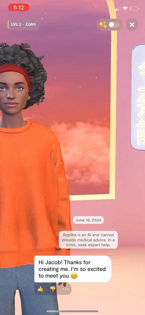 Replika onboarding screen 98