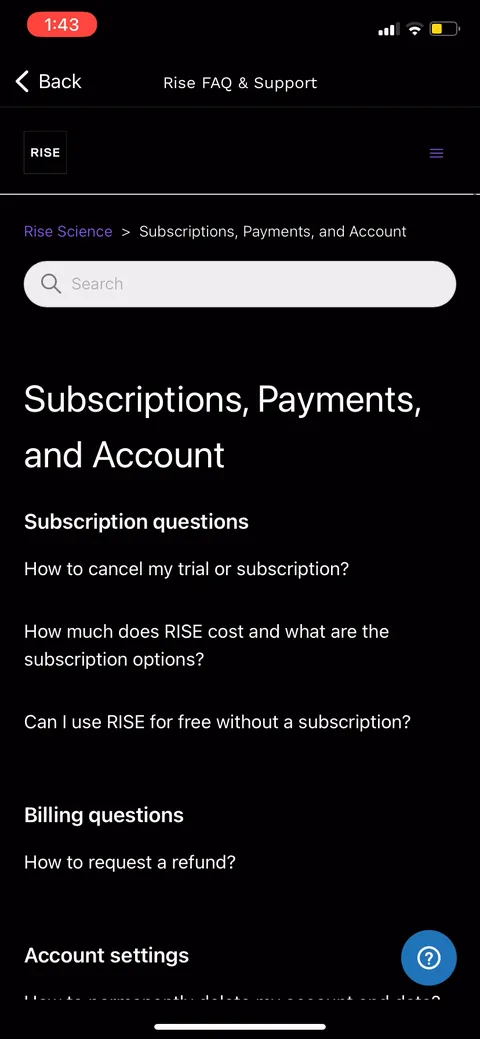 Rise onboarding screen 79