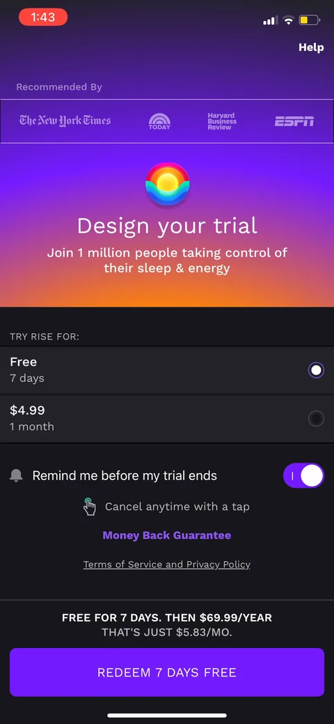 Rise onboarding screen 80