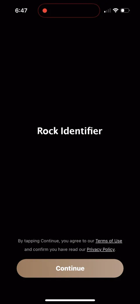 Rock Identifier onboarding screen 2
