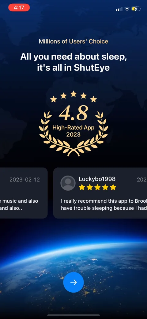 Shuteye onboarding screen 66