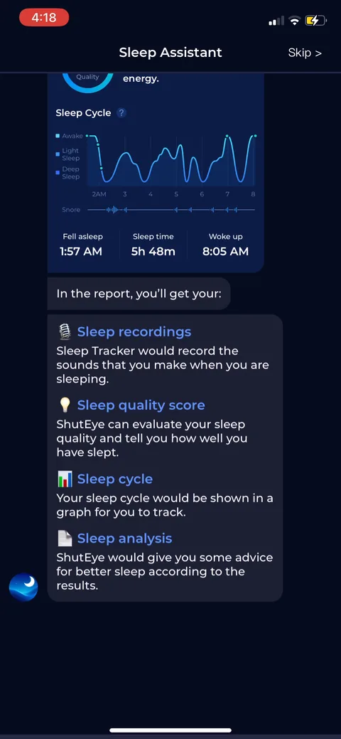 Shuteye onboarding screen 92