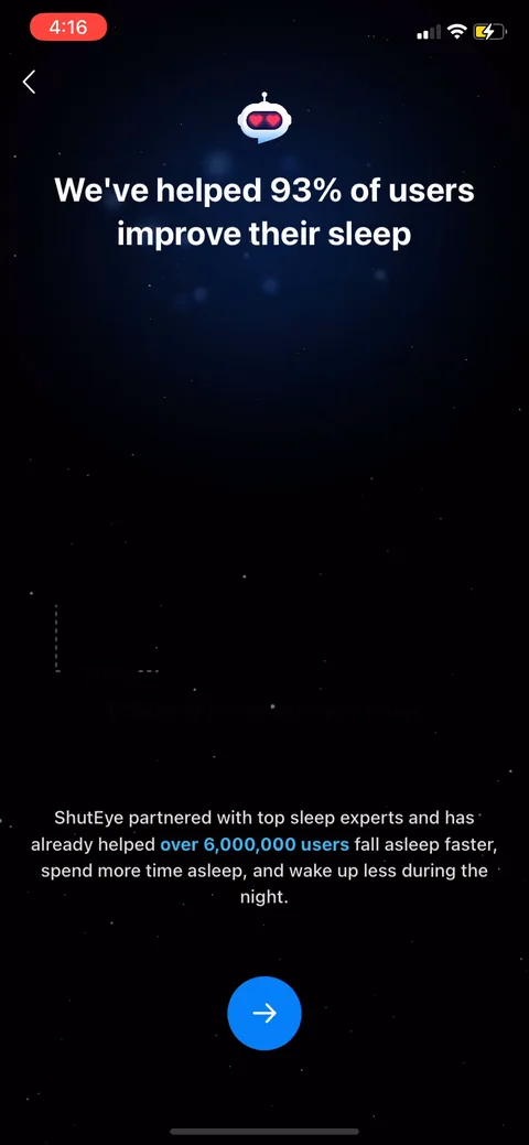 Shuteye onboarding screen 30