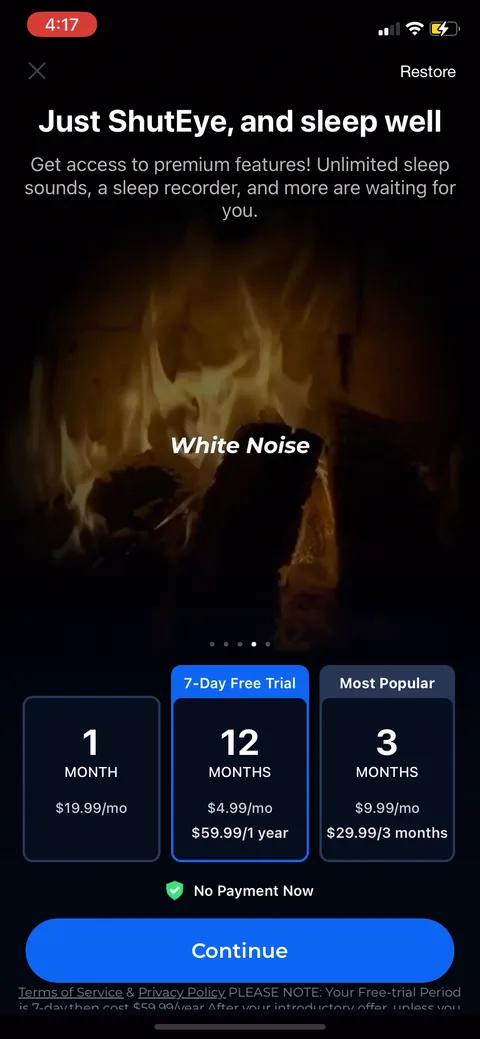 Shuteye onboarding screen 71