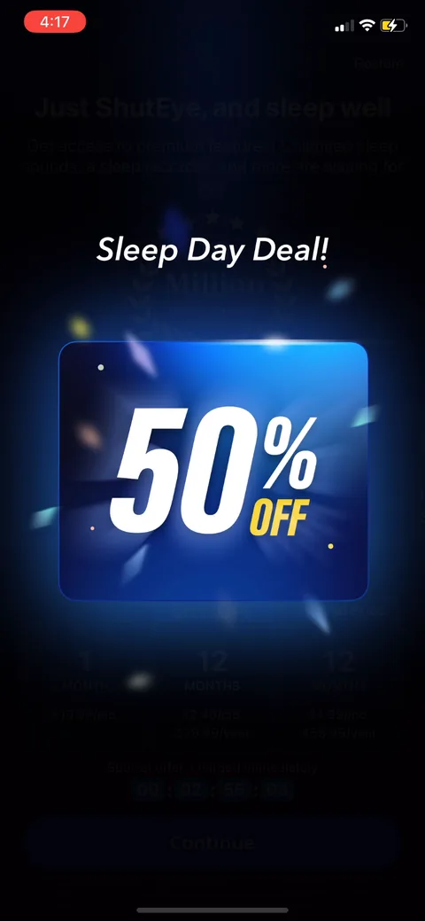 Shuteye onboarding screen 76