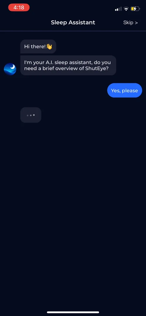 Shuteye onboarding screen 83