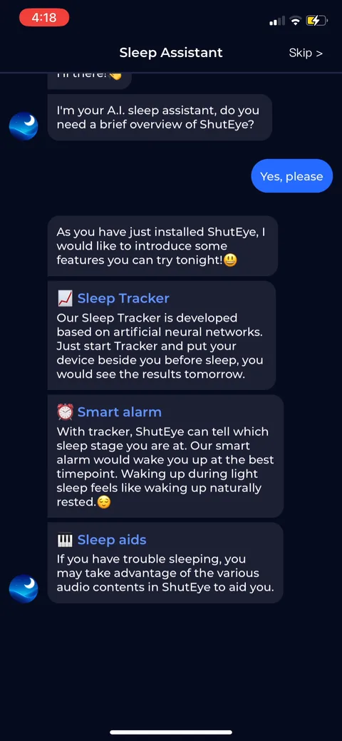 Shuteye onboarding screen 87