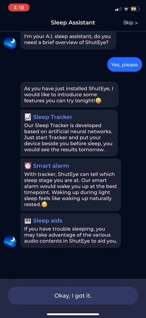Shuteye onboarding screen 88