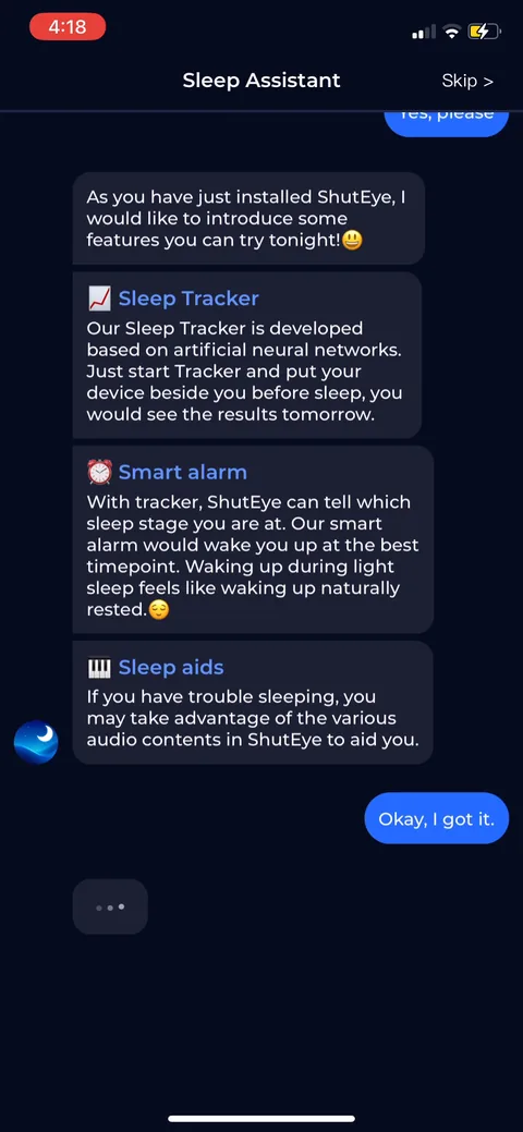 Shuteye onboarding screen 89