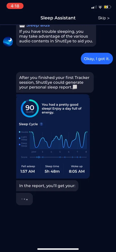 Shuteye onboarding screen 91