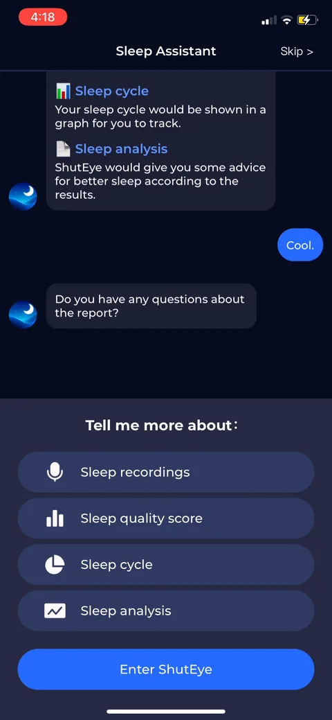Shuteye onboarding screen 95