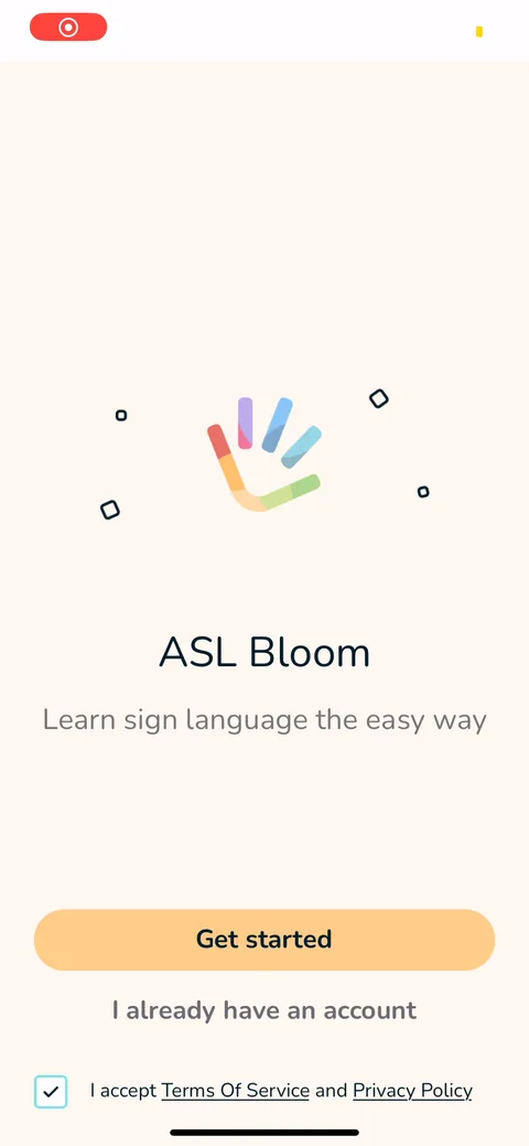 Signlab Asl Bloom onboarding flow