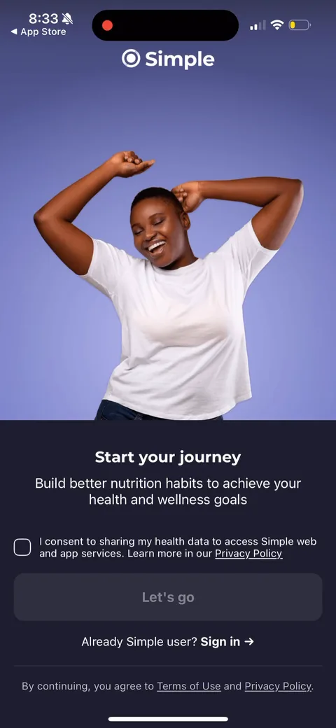 Simple Fitness onboarding screen 3