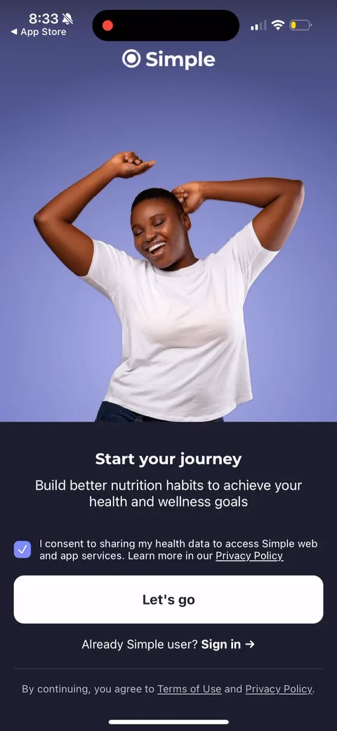 Simple Fitness onboarding screen 4
