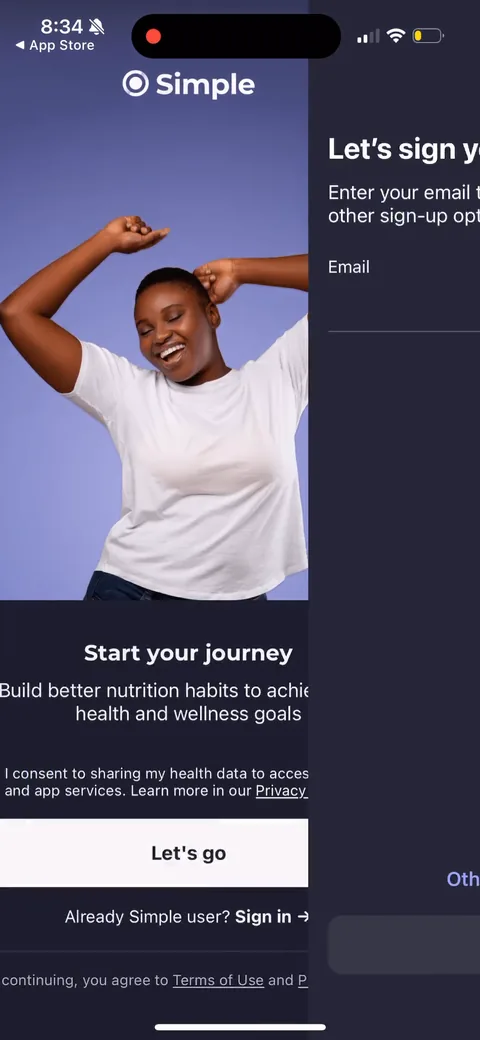 Simple Fitness onboarding screen 5