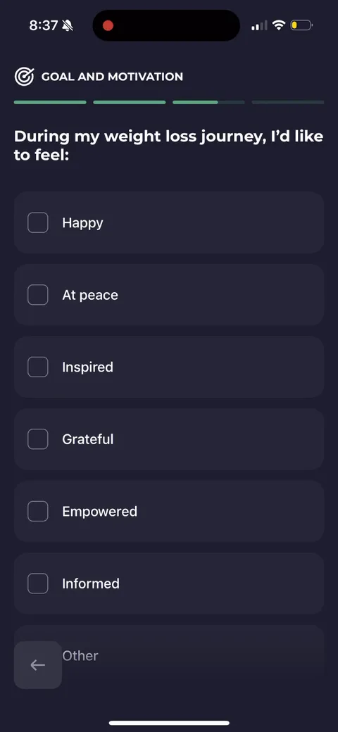 Simple Fitness onboarding screen 100