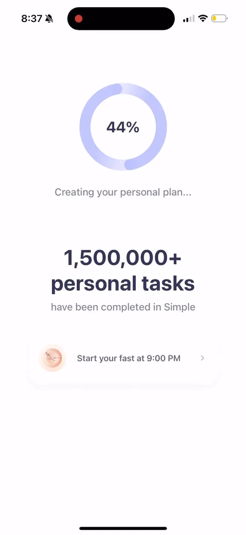 Simple Fitness onboarding screen 122