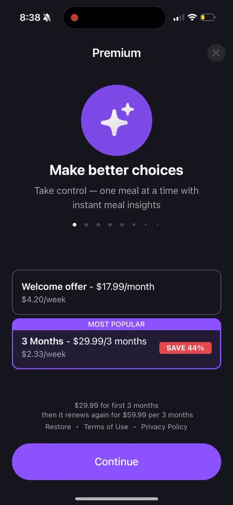 Simple Fitness paywall with pricing, onboarding screen 143