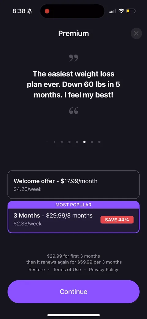 Simple Fitness onboarding screen 146