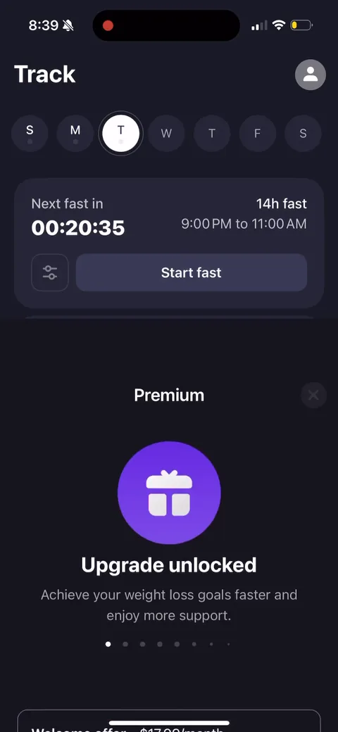 Simple Fitness onboarding screen 163
