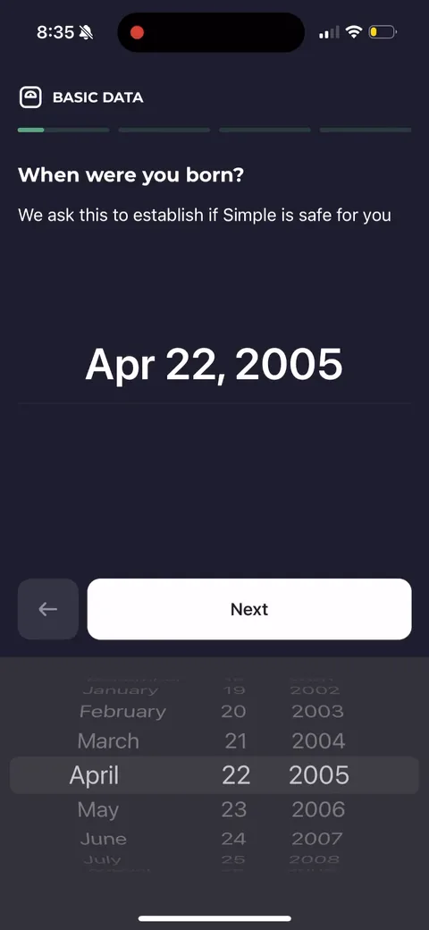 Simple Fitness onboarding screen 59