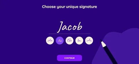 Simply Draw onboarding screen 50: 'Choose your unique signature'