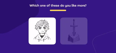 Simply Draw onboarding screen 73: Continuation of the preference quiz (progress bar nearly full)