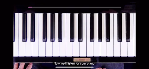 Simply Piano onboarding screen 75: 'Now we'll listen for your piano