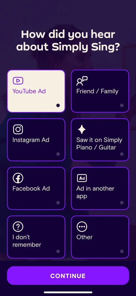 Simply Sing onboarding screen 3