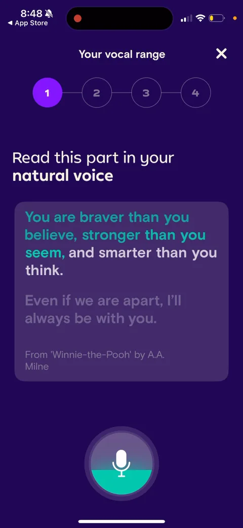 Simply Sing onboarding screen 101