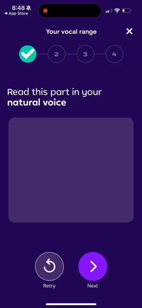 Simply Sing onboarding screen 104
