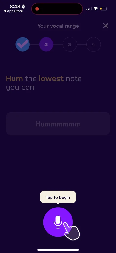 Simply Sing onboarding screen 106
