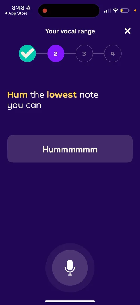 Simply Sing onboarding screen 107