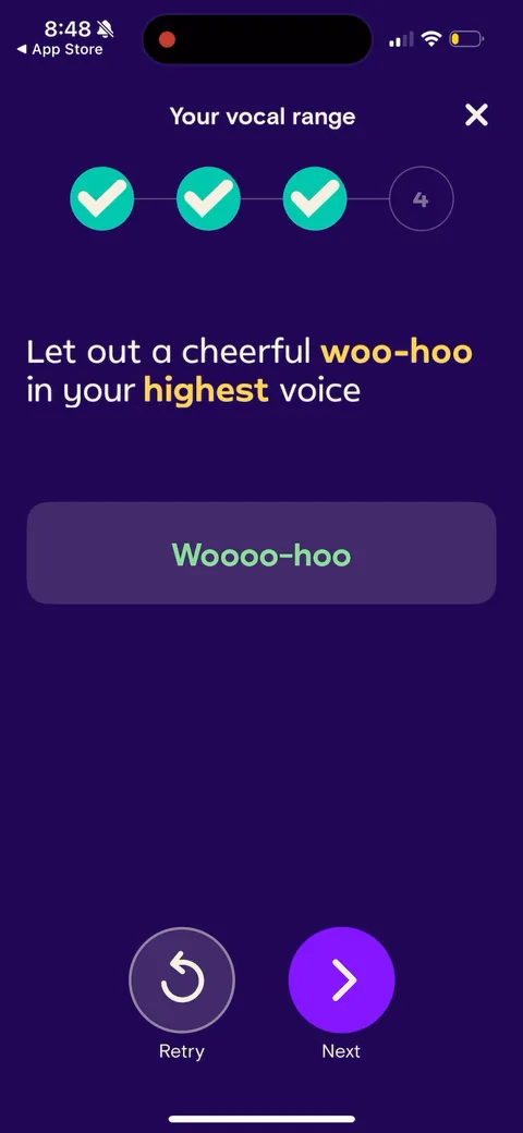 Simply Sing onboarding screen 114
