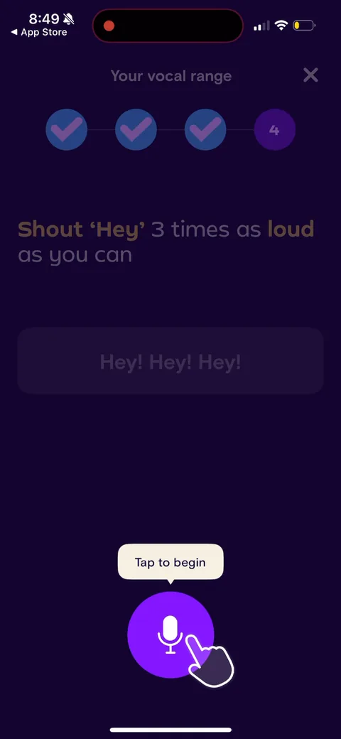 Simply Sing onboarding screen 118