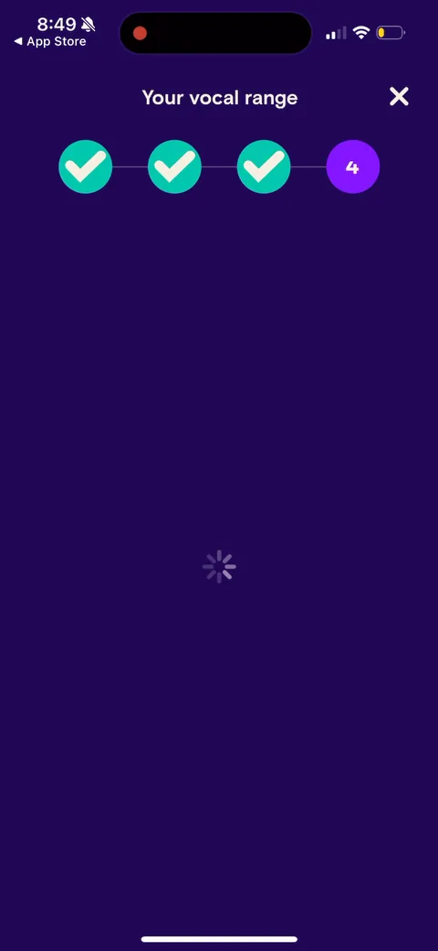 Simply Sing onboarding screen 120
