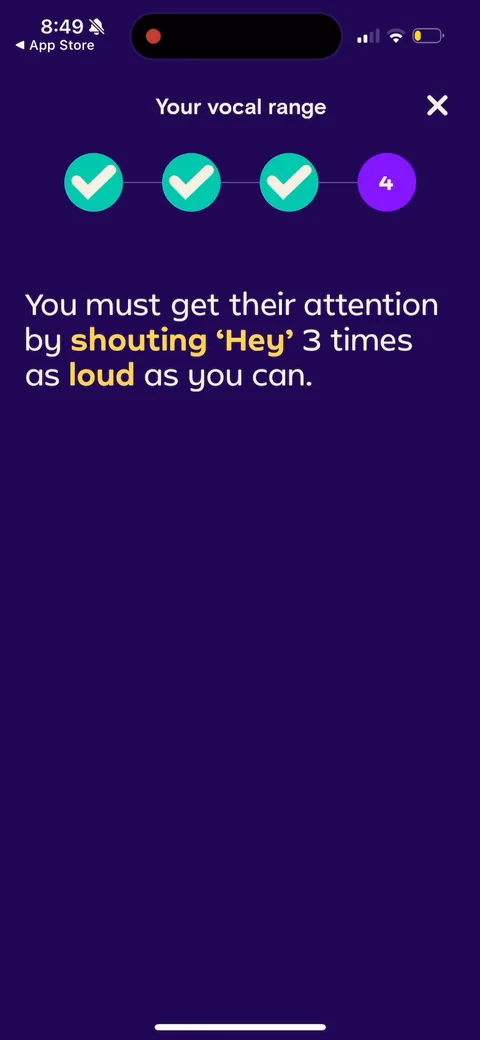 Simply Sing onboarding screen 122