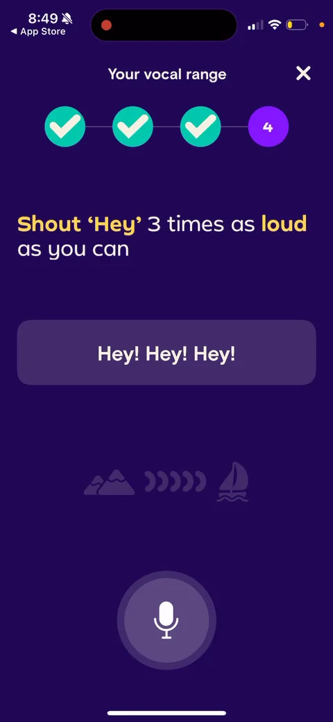 Simply Sing onboarding screen 125