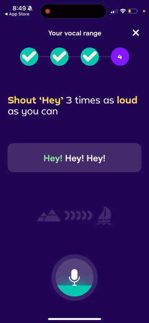 Simply Sing onboarding screen 127