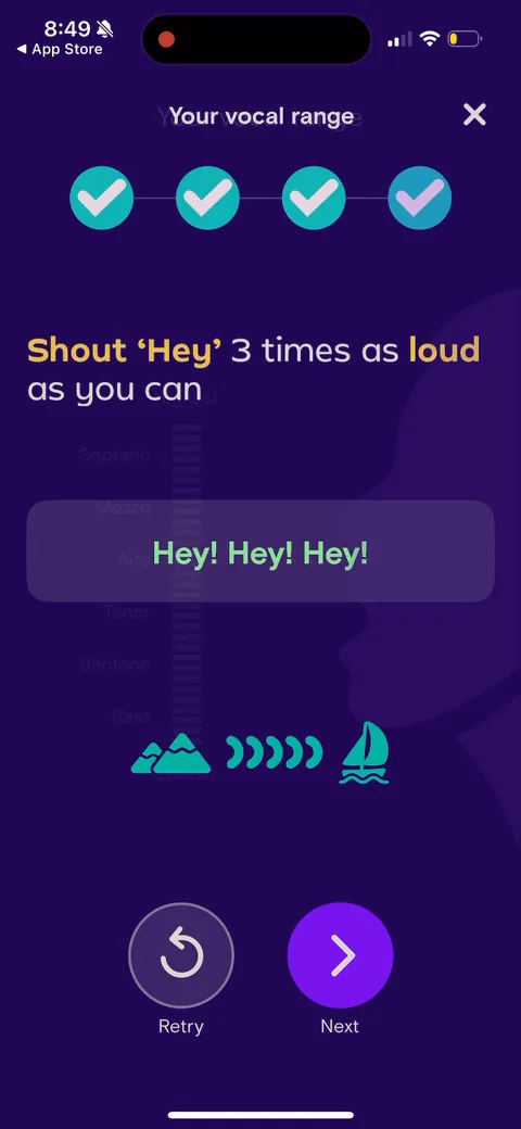 Simply Sing onboarding screen 129