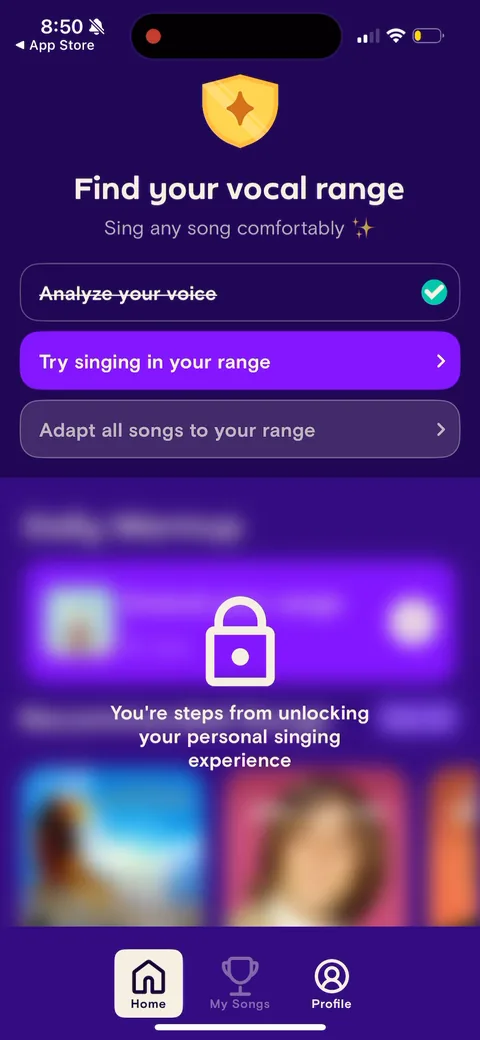 Simply Sing onboarding screen 140