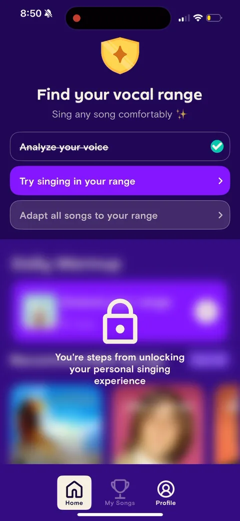Simply Sing onboarding screen 146