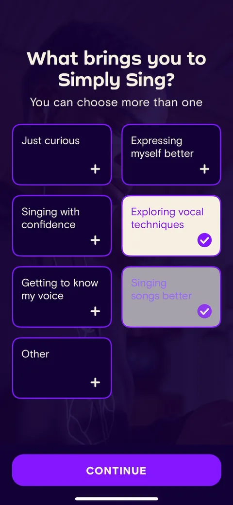 Simply Sing onboarding screen 17