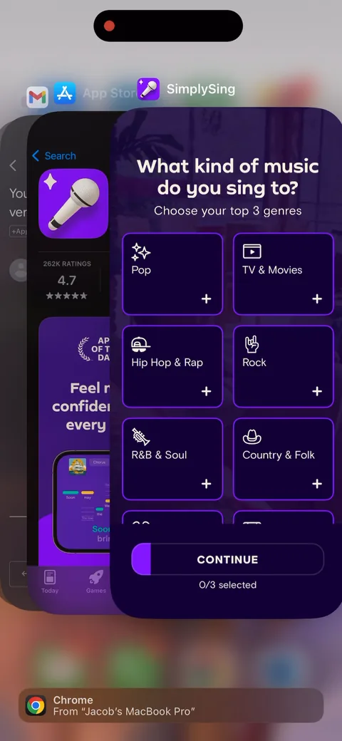 Simply Sing onboarding screen 21