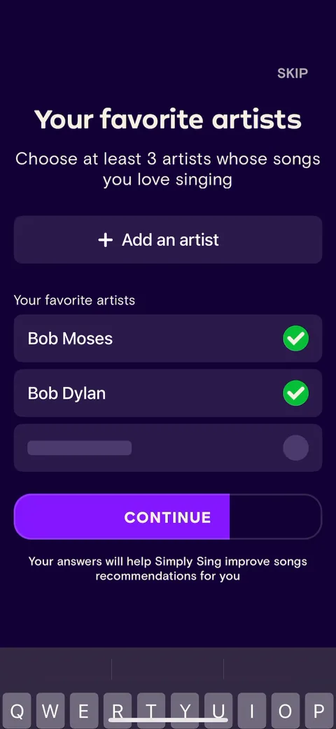 Simply Sing onboarding screen 42