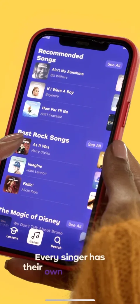Simply Sing onboarding screen 49: Now the long autoplay video voiceover kicks in