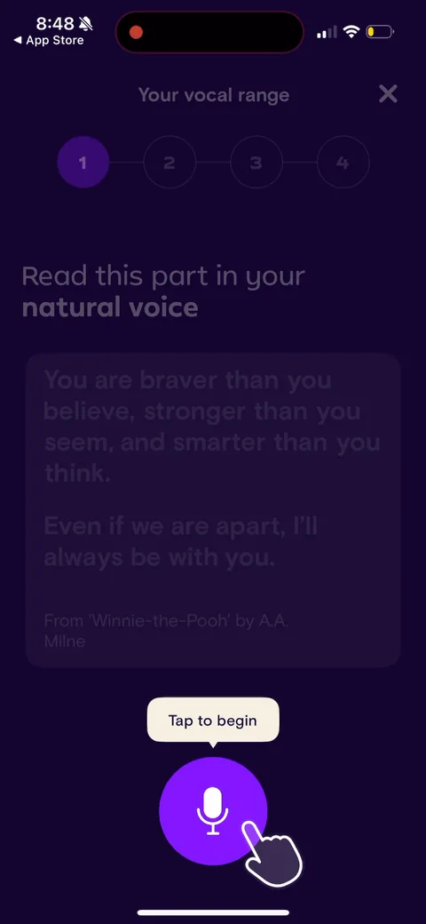 Simply Sing onboarding screen 99